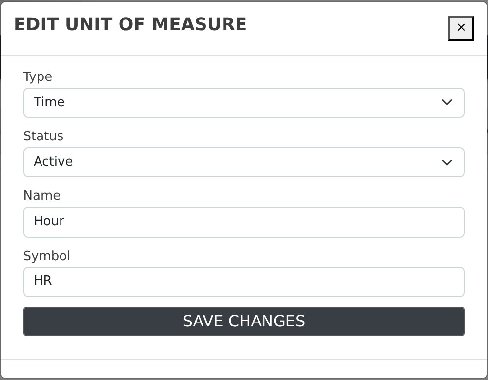 Clicking a row opens the edit window with that unit’s details loaded.