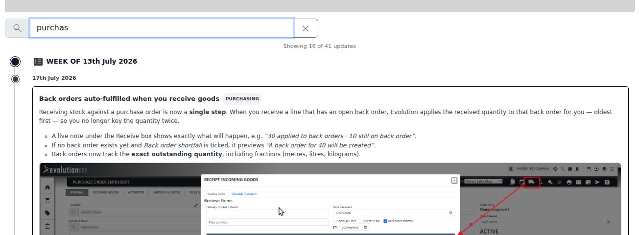 Typing a keyword narrows the timeline instantly, with a match count and the search term still visible.