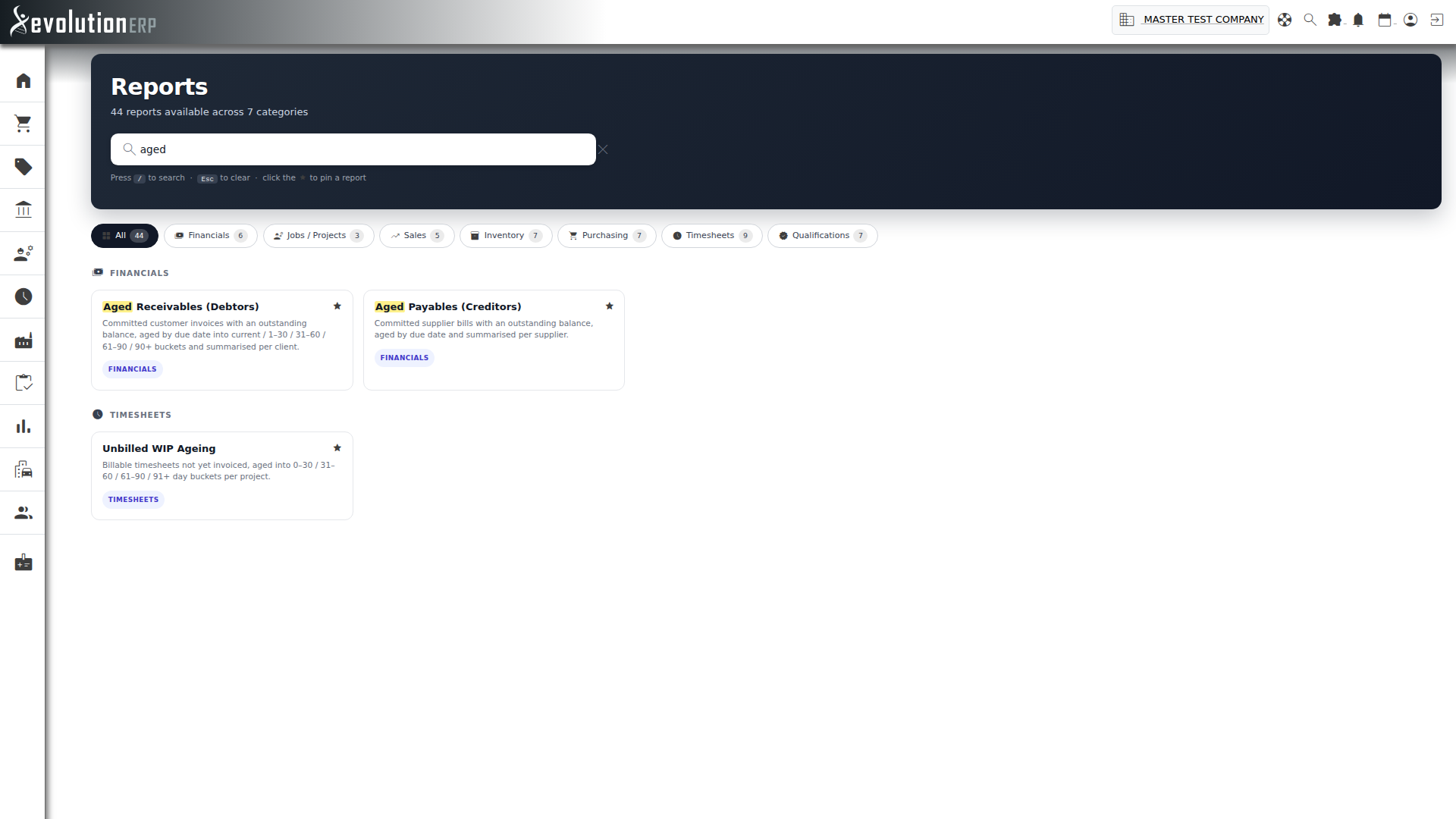 Type-ahead search filters the whole library instantly and highlights the match on each card.